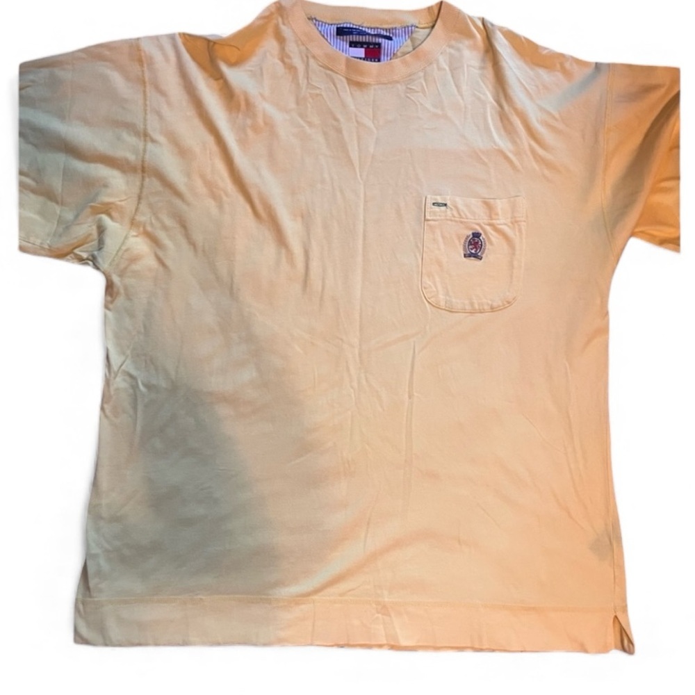 Vintage Tommy Hilfiger Men's Yellow Short Sleeve Tee
